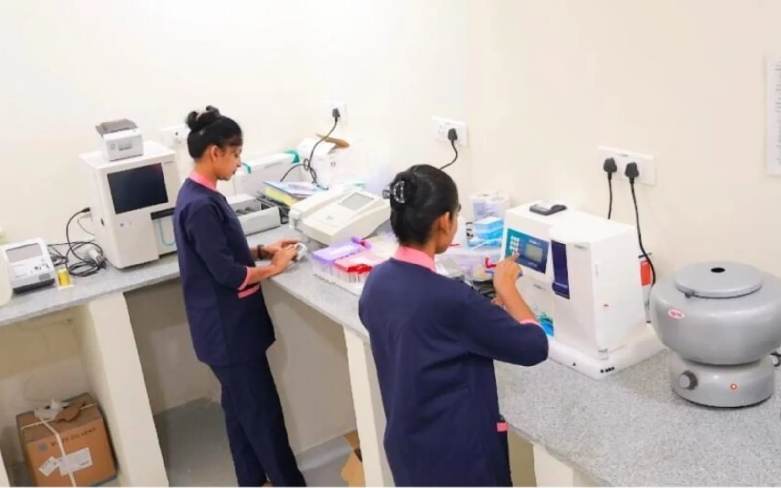 The in house diagnostic laboratory at Sreshta Multi Speciality Hospitals