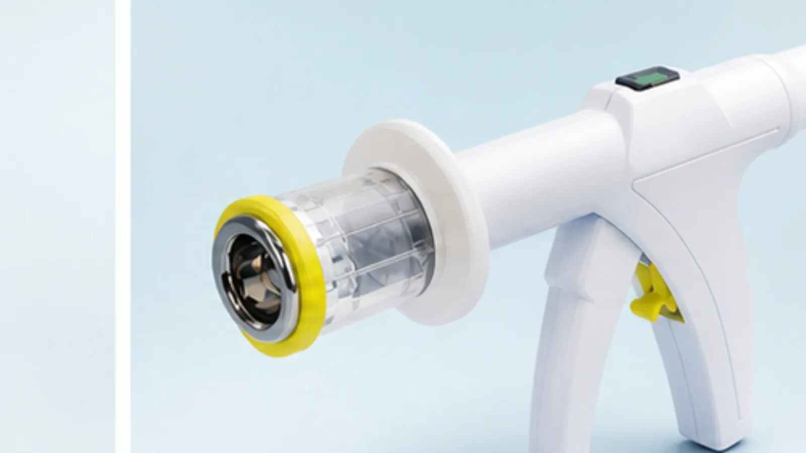 Product visual of a third generation circumcision stapler device